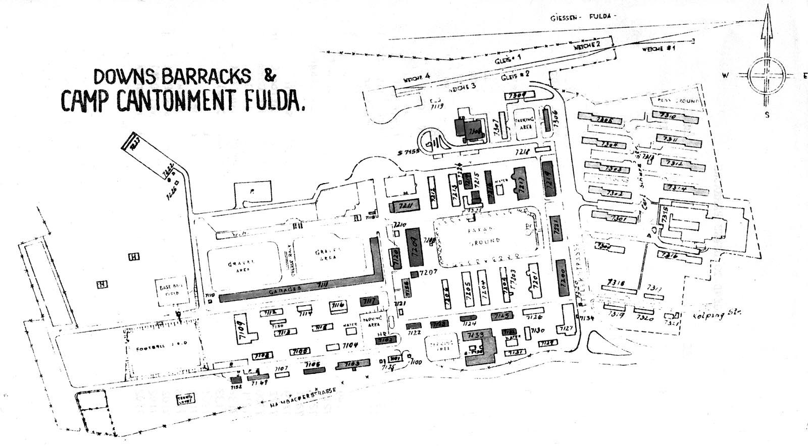 USAREUR Installation Maps Downs 1970s